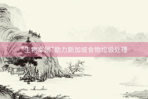 “生物军团”助力新加坡食物垃圾处理