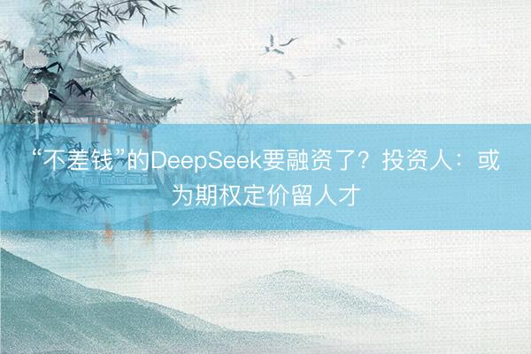 “不差钱”的DeepSeek要融资了？投资人：或为期权定价留人才
