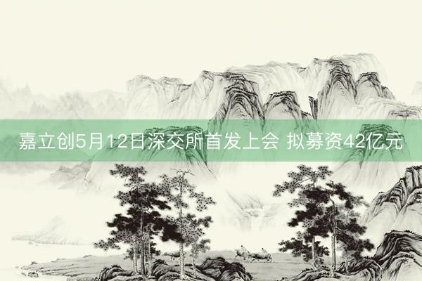 嘉立创5月12日深交所首发上会 拟募资42亿元
