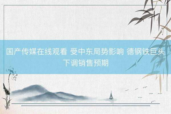 国产传媒在线观看 受中东局势影响 德钢铁巨头下调销售预期