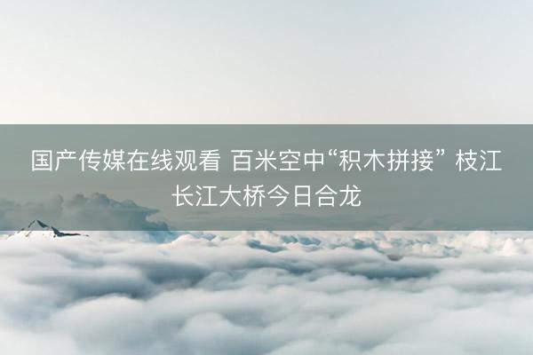 国产传媒在线观看 百米空中“积木拼接” 枝江长江大桥今日合龙