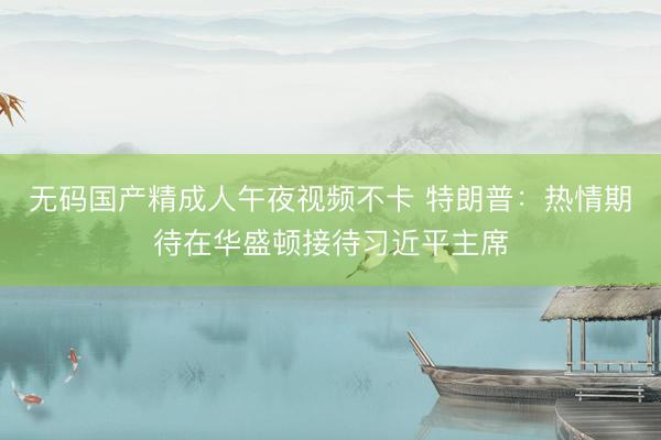 无码国产精成人午夜视频不卡 特朗普：热情期待在华盛顿接待习近平主席
