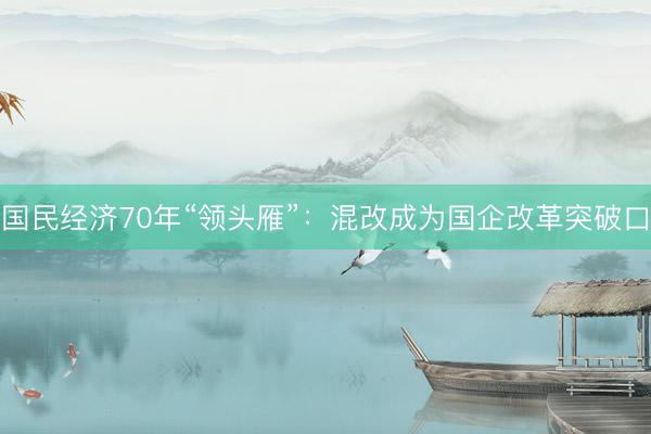 国民经济70年“领头雁”：混改成为国企改革突破口