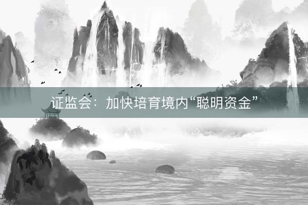 证监会：加快培育境内“聪明资金”