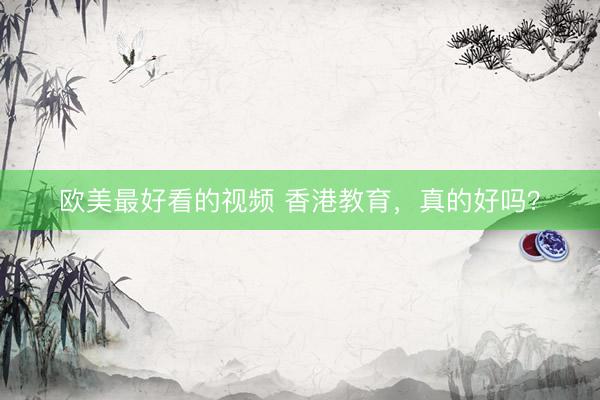 欧美最好看的视频 香港教育，真的好吗？