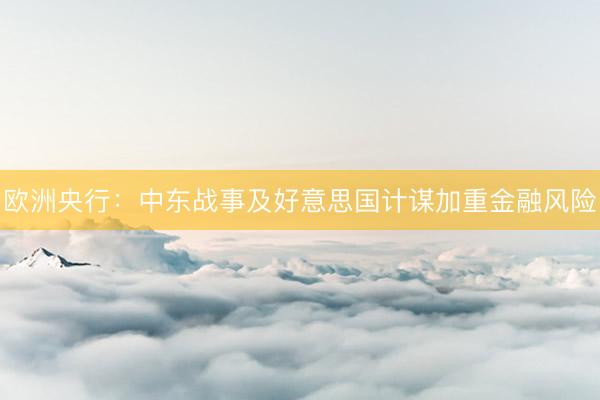 欧洲央行：中东战事及好意思国计谋加重金融风险