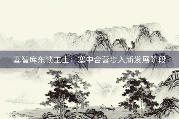 塞智库东谈主士：塞中合营步入新发展阶段