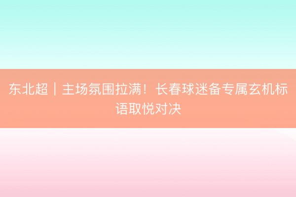 东北超｜主场氛围拉满！长春球迷备专属玄机标语取悦对决
