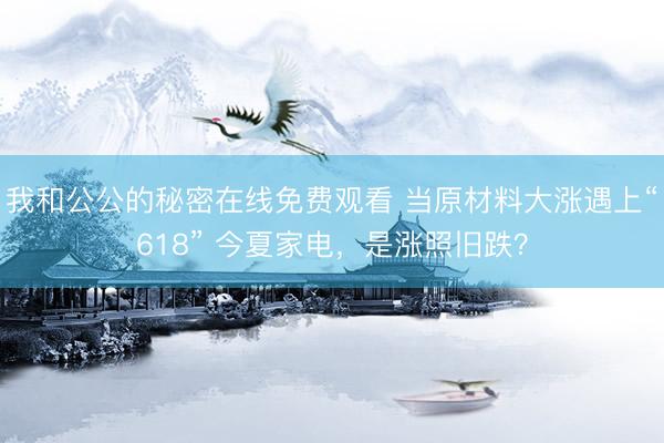 我和公公的秘密在线免费观看 当原材料大涨遇上“618” 今夏家电，是涨照旧跌？