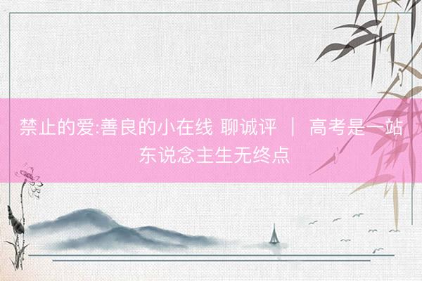 禁止的爱:善良的小在线 聊诚评 ｜ 高考是一站 东说念主生无终点